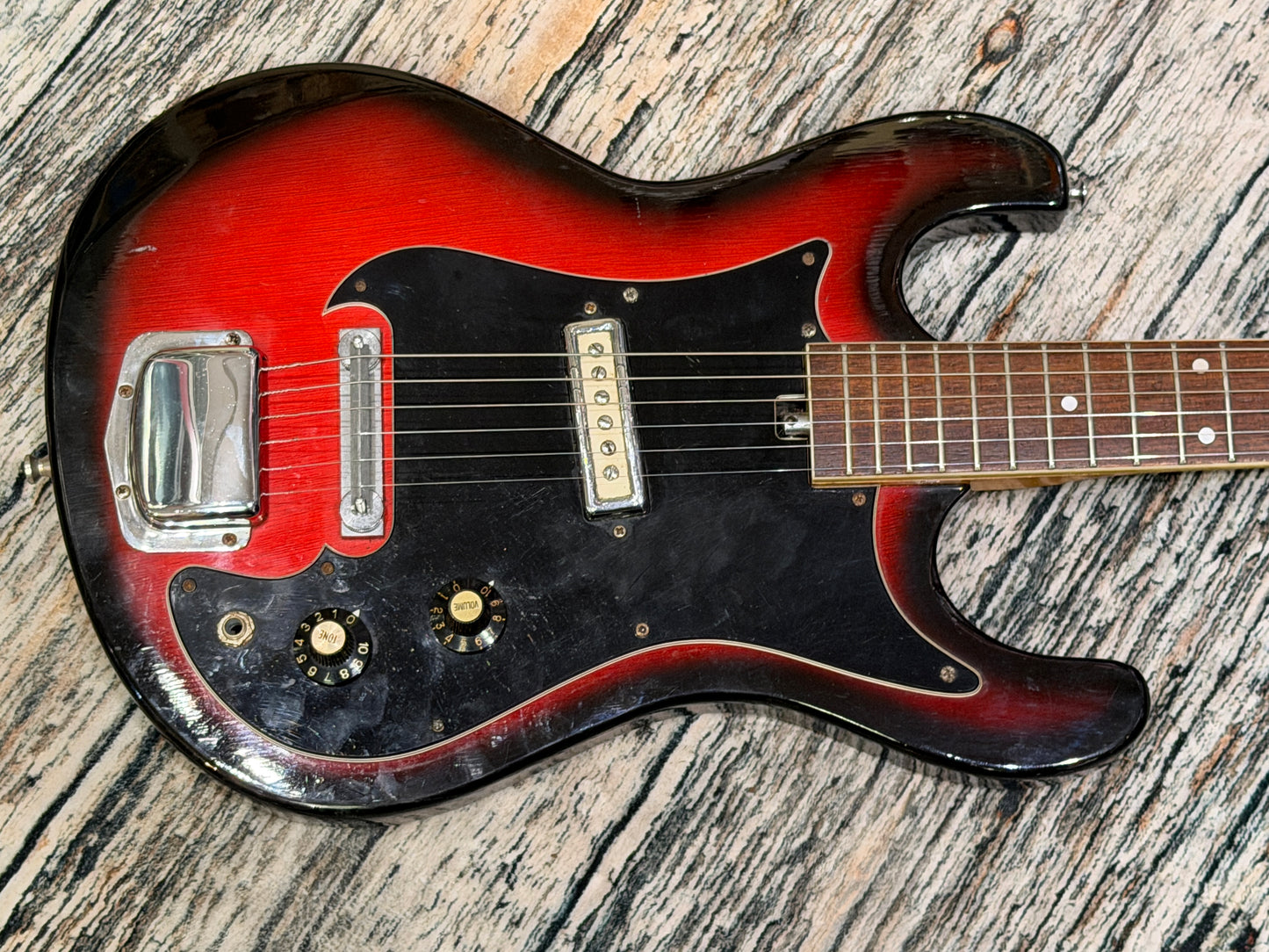 Teisco late 60's Single pickup - Redburst