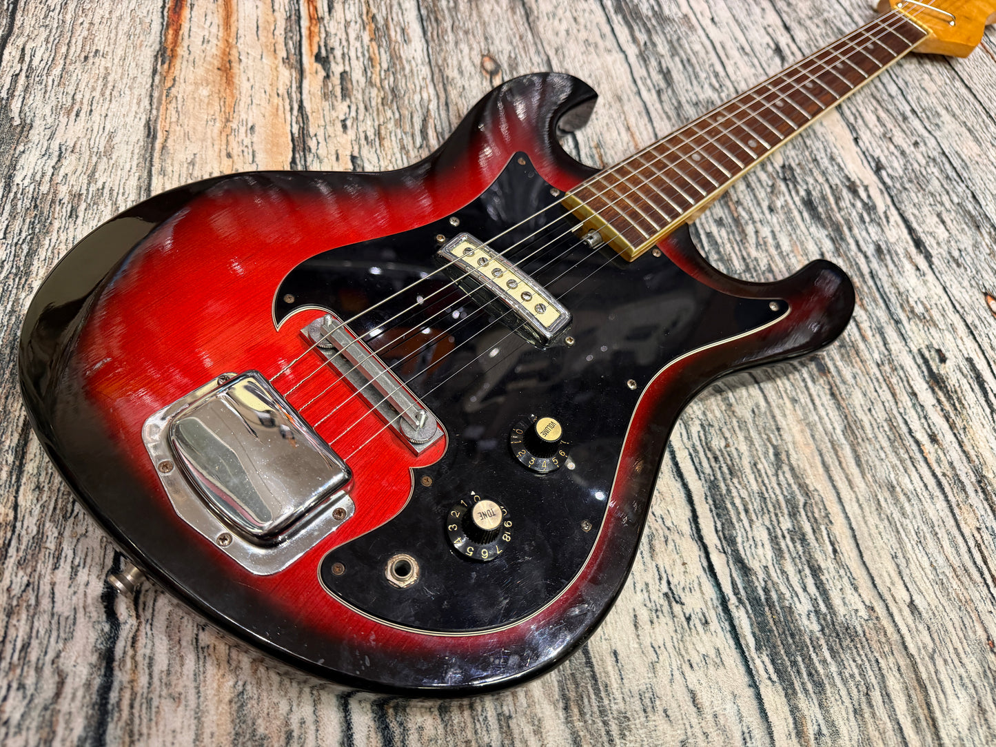 Teisco late 60's Single pickup - Redburst