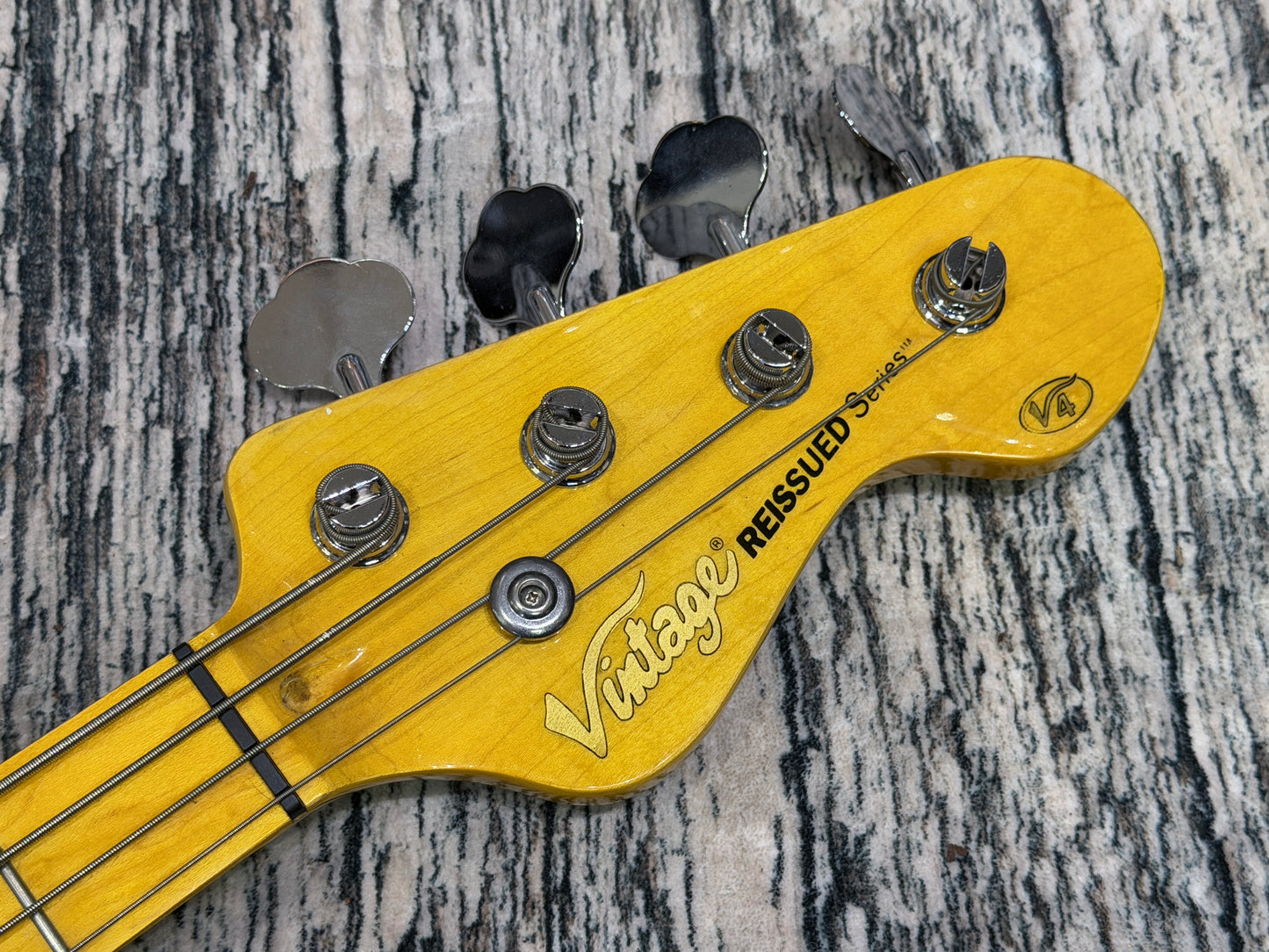 Vintage V4 "P-Bass" style Vintage White Maple neck
