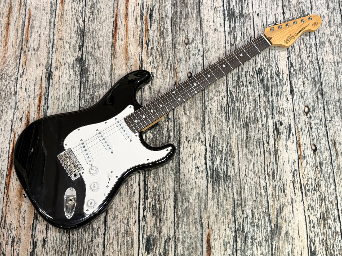 Vintage V6 "Stratocaster" style - Black - Rosewood