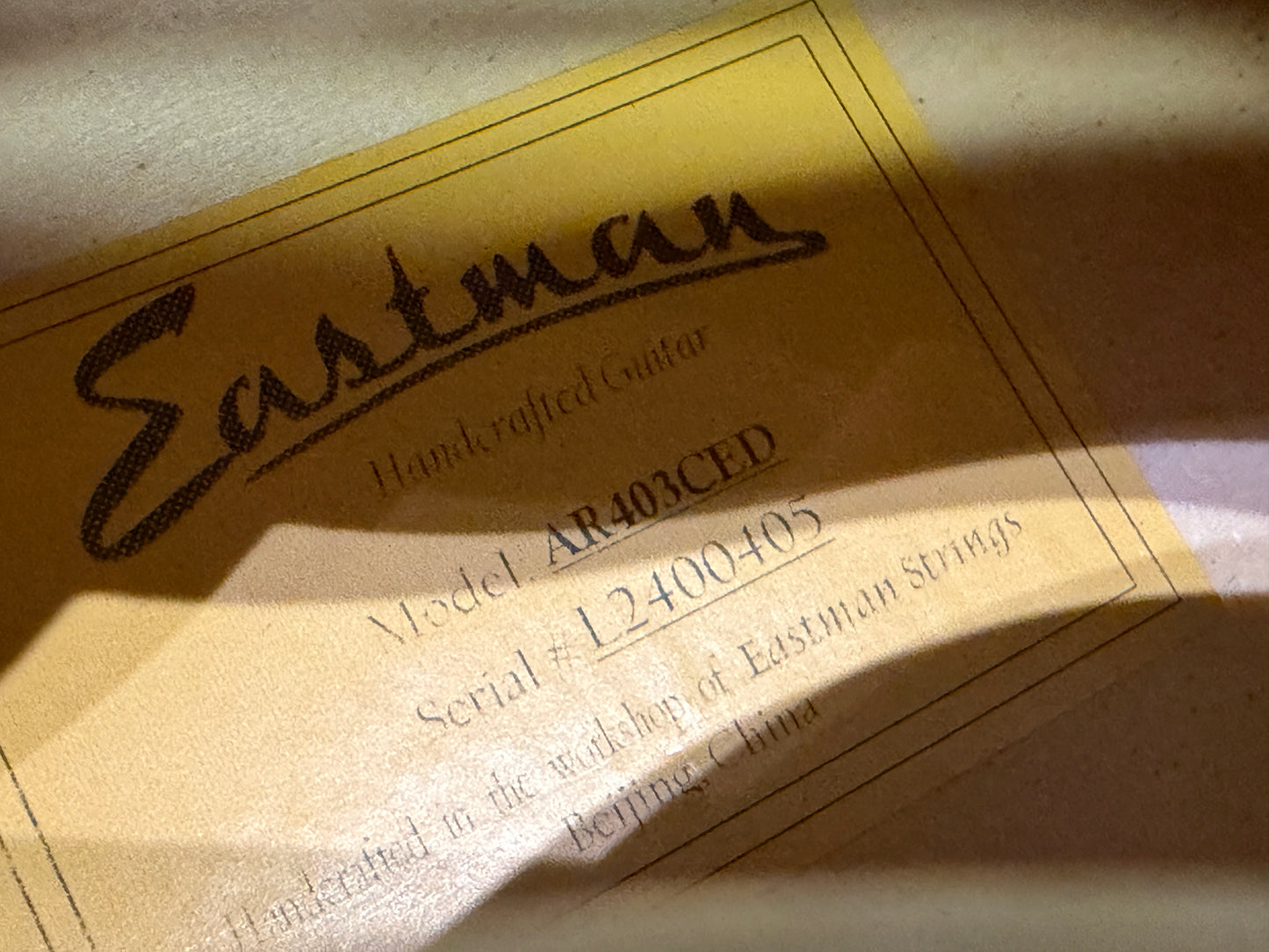 Eastman AR403 CED Maple Archtop - B Stock