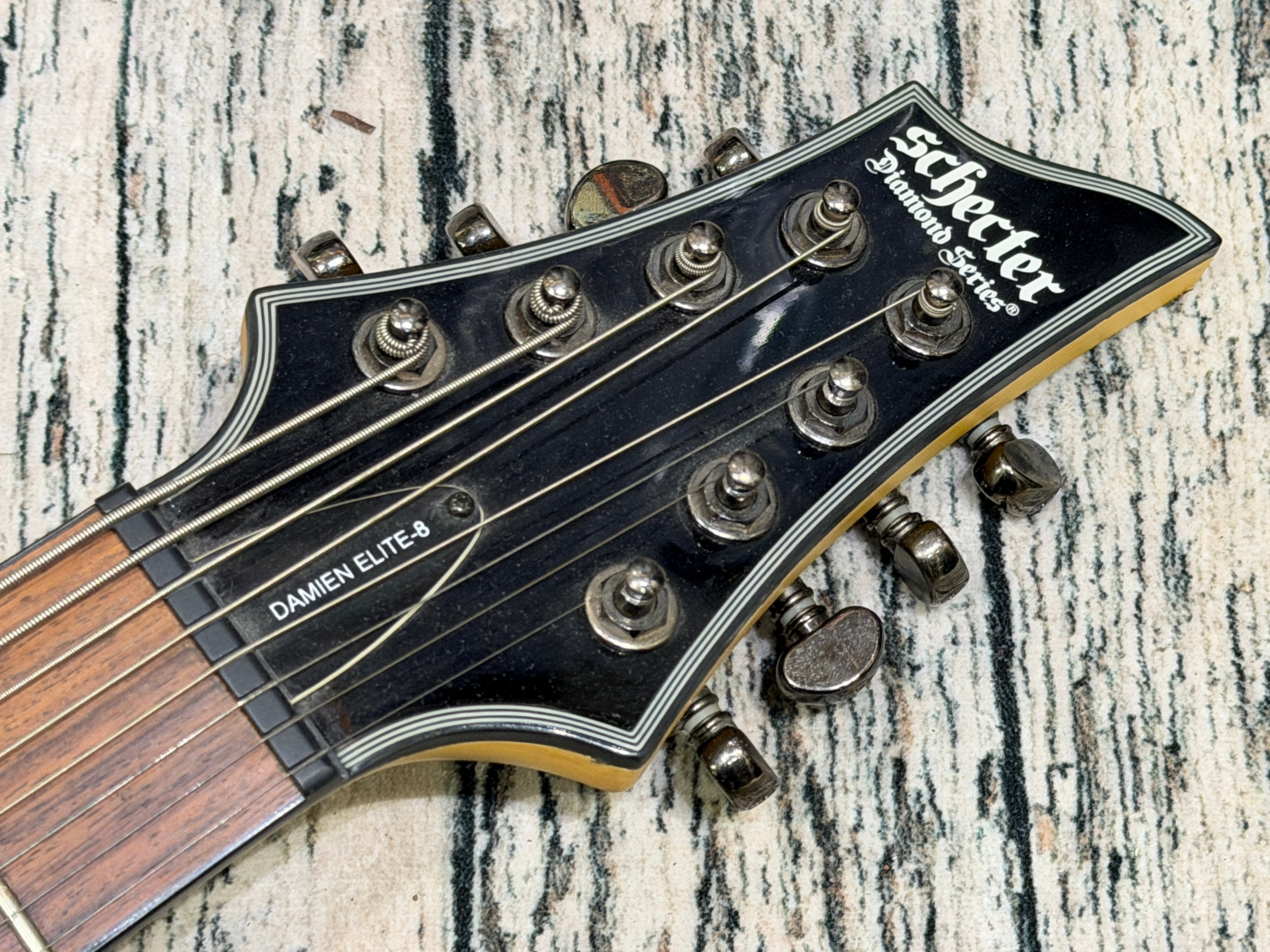 Schecter Damien Elite 8 string Active EMGs – Badlands Guitars Limited