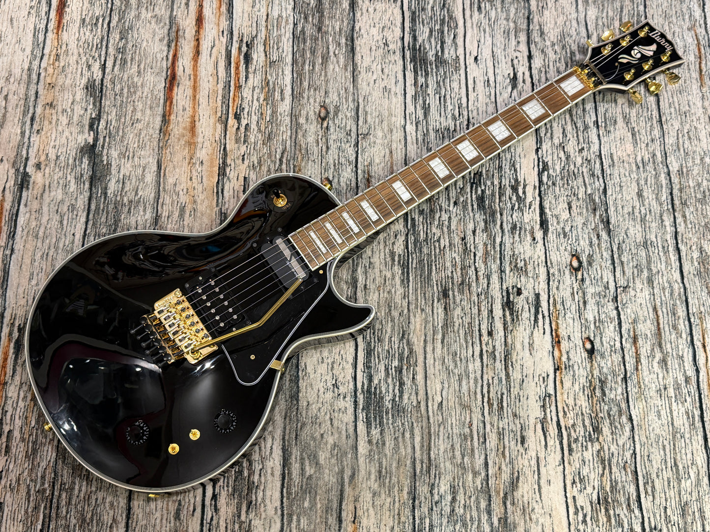 Burny RLC Les Paul Custom, Floyd Rose, Sustainiac & Gibson humbucker