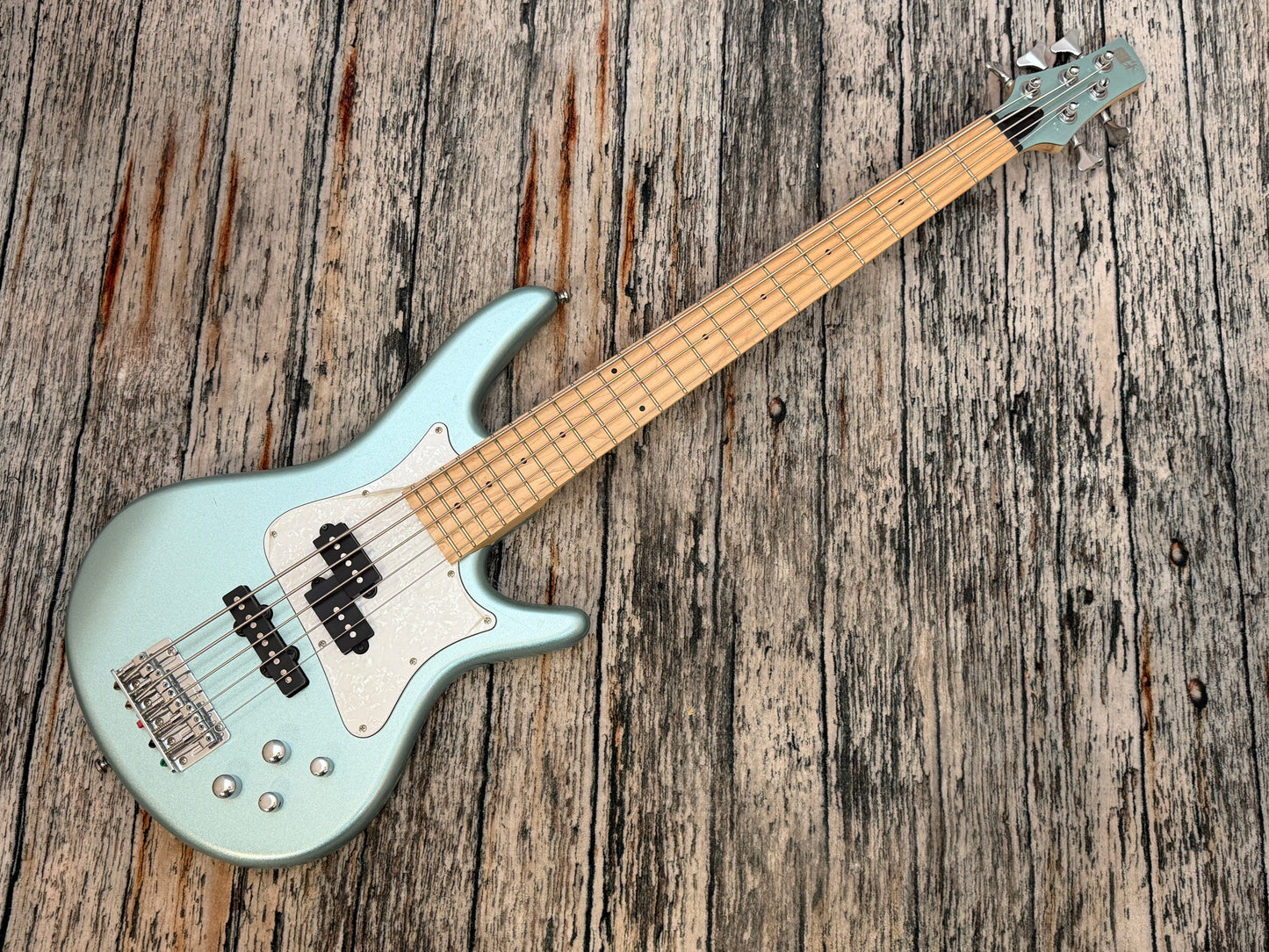 Ibanez SRMR-205 5 string active medium scale bass Seafoam pearl green