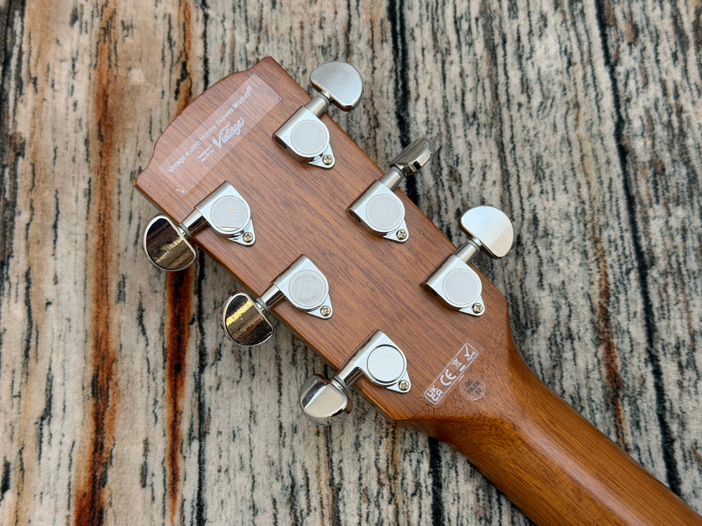 Vintage Pacific Coast V300DB Denim Blue Acoustic Guitar.