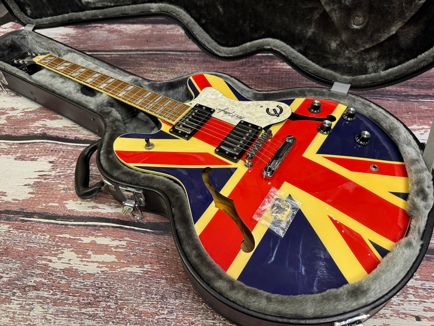 Epiphone Supernova Noel Gallagher - Union Jack edition, cased.