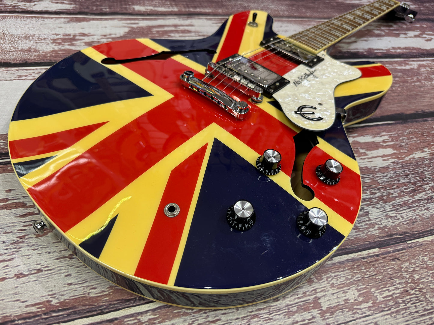 Epiphone Supernova Noel Gallagher - Union Jack edition, cased.