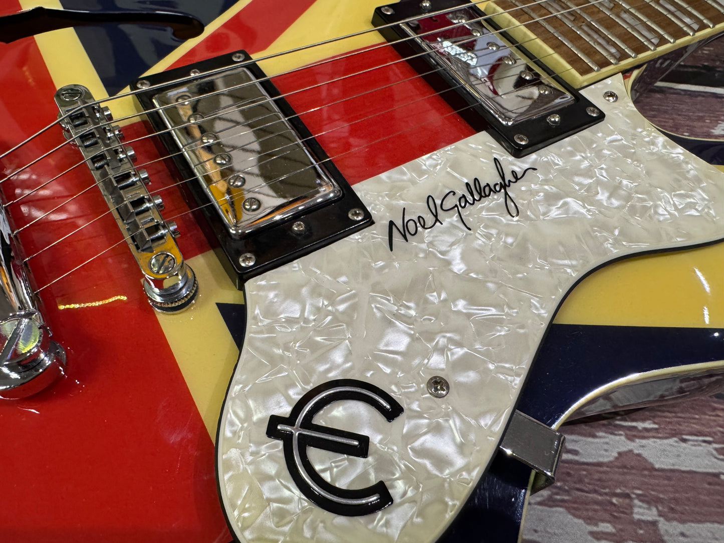 Epiphone Supernova Noel Gallagher - Union Jack edition, cased.