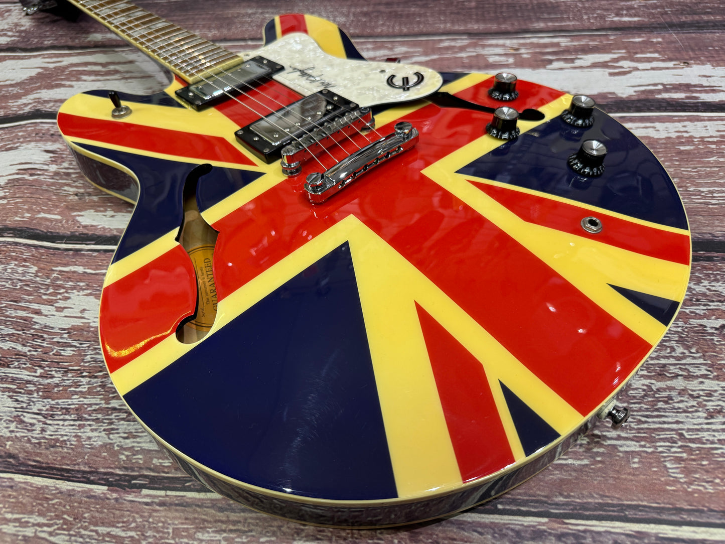 Epiphone Supernova Noel Gallagher - Union Jack edition, cased.