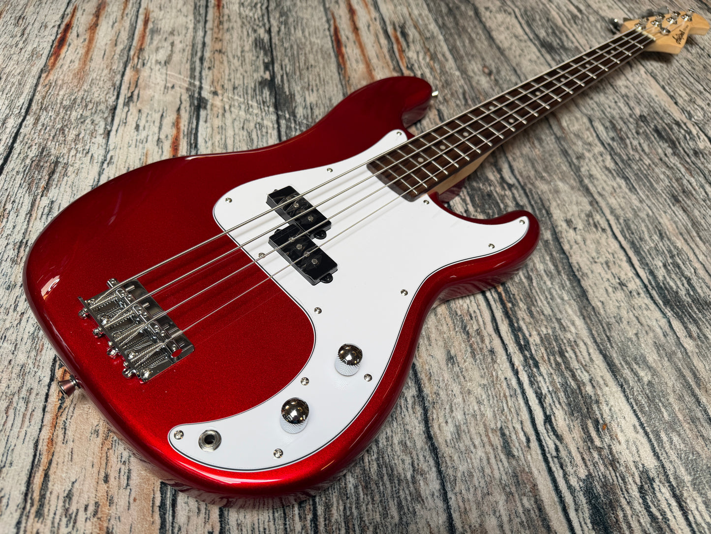 Aria STB P.Bass style Maple neck  - Metallic Candy Red