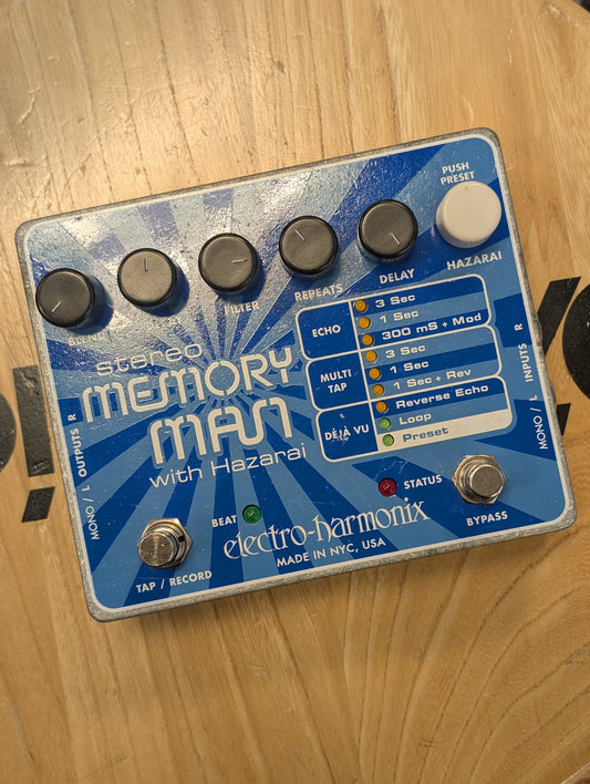 USED Electro Harmonix Stereo Memory Man With Hazari