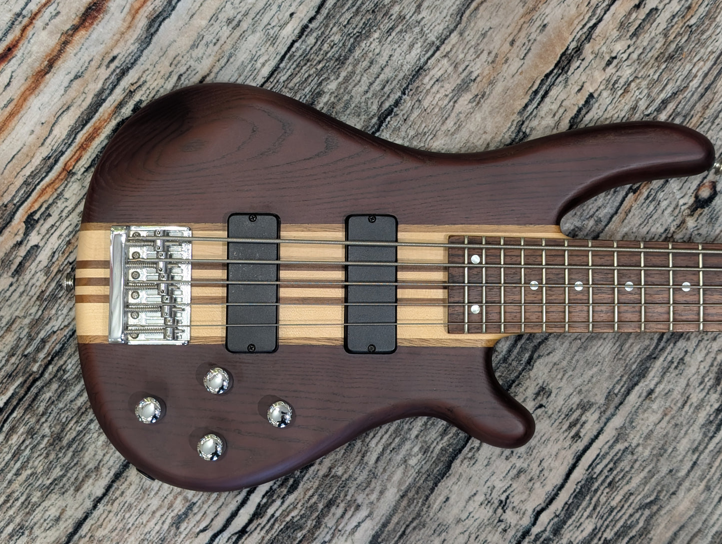 J&D 5 string thru neck bass