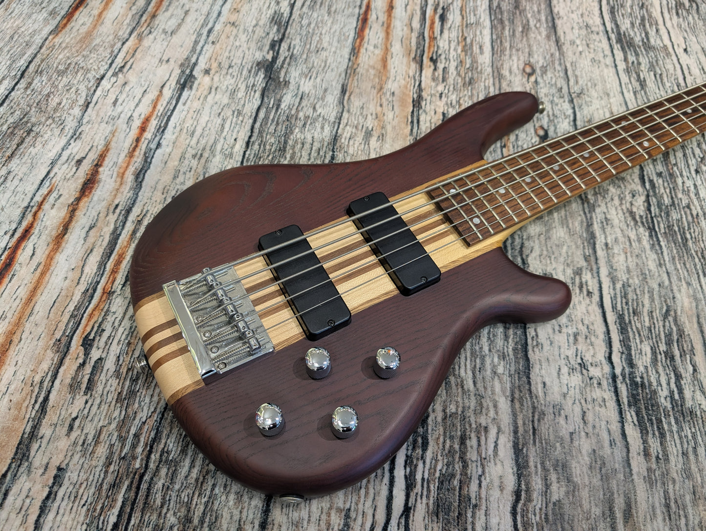 J&D 5 string thru neck bass