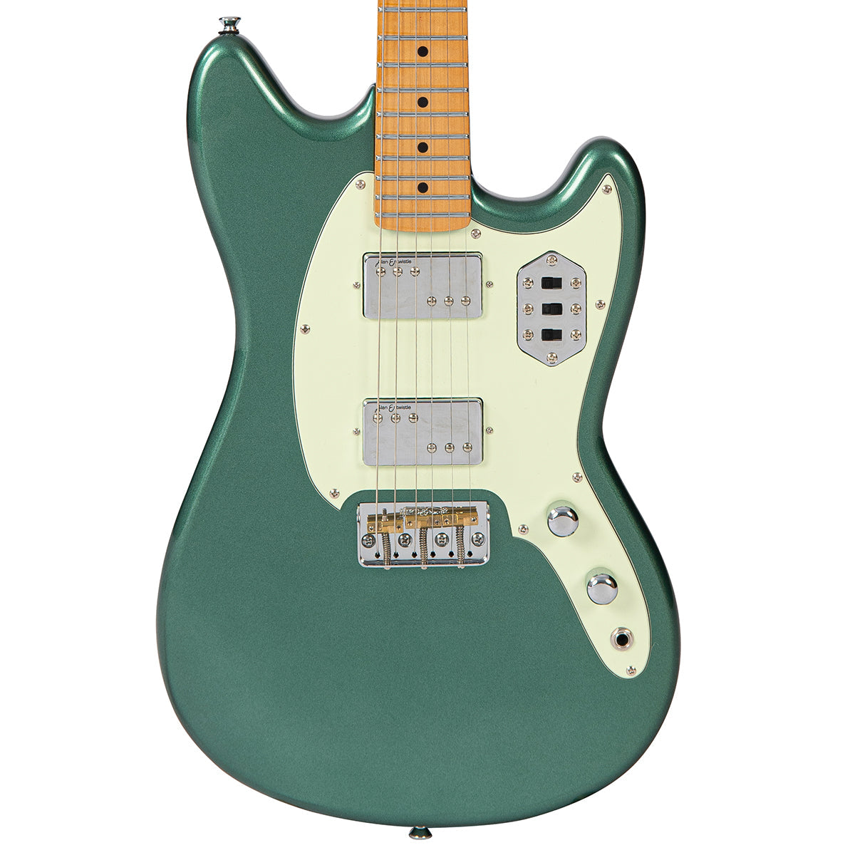 Vintage REVO Series 'Colt HH Twin Hardtail' Guitar ~ Metallic Sherwood Green