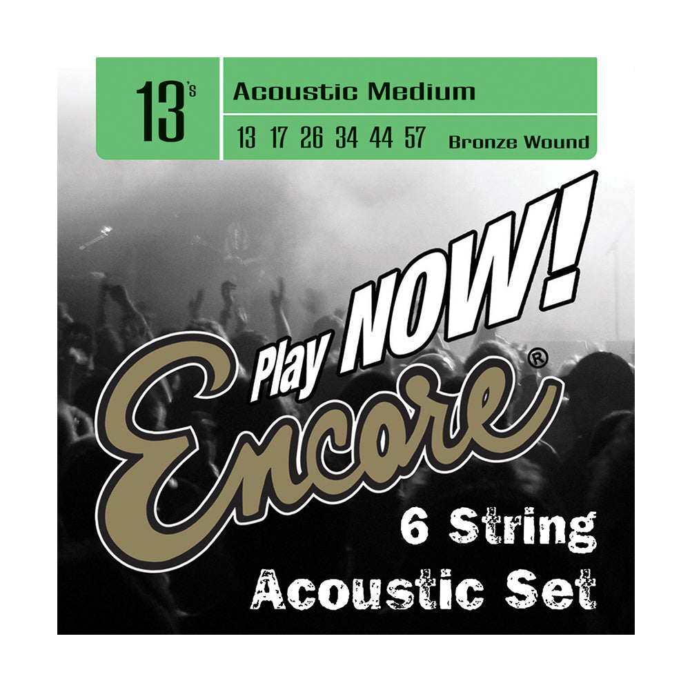 Encore Bronze Wound Acoustic Guitar String Set ~ Medium