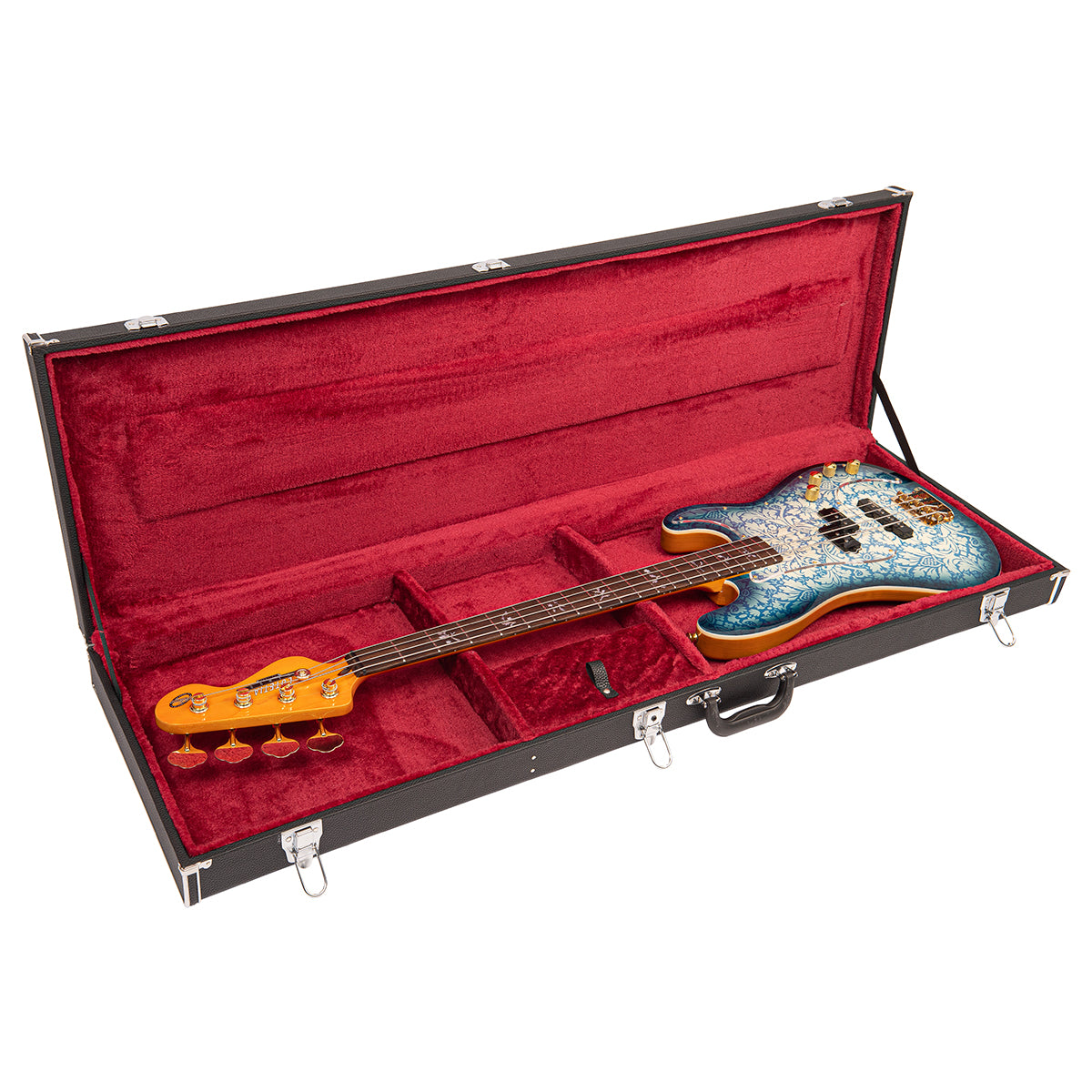 Joe Doe 'Lutetia' Bass Guitar by Vintage ~ Blueburst with Case