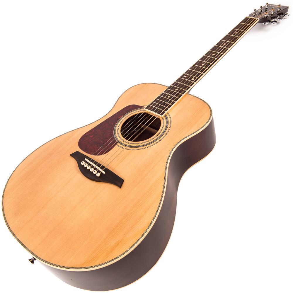 Vintage V300 Acoustic Folk Guitar ~ Natural ~ Left Hand