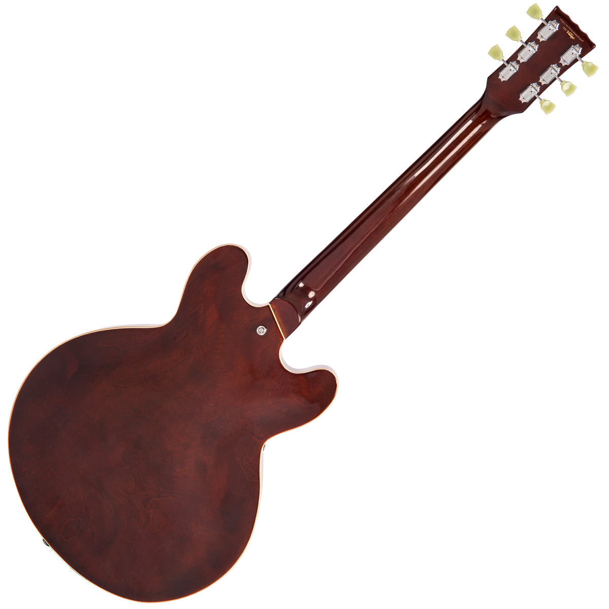 Vintage VSA500 ReIssued Semi Acoustic Guitar ~ Left Hand Natural Walnut