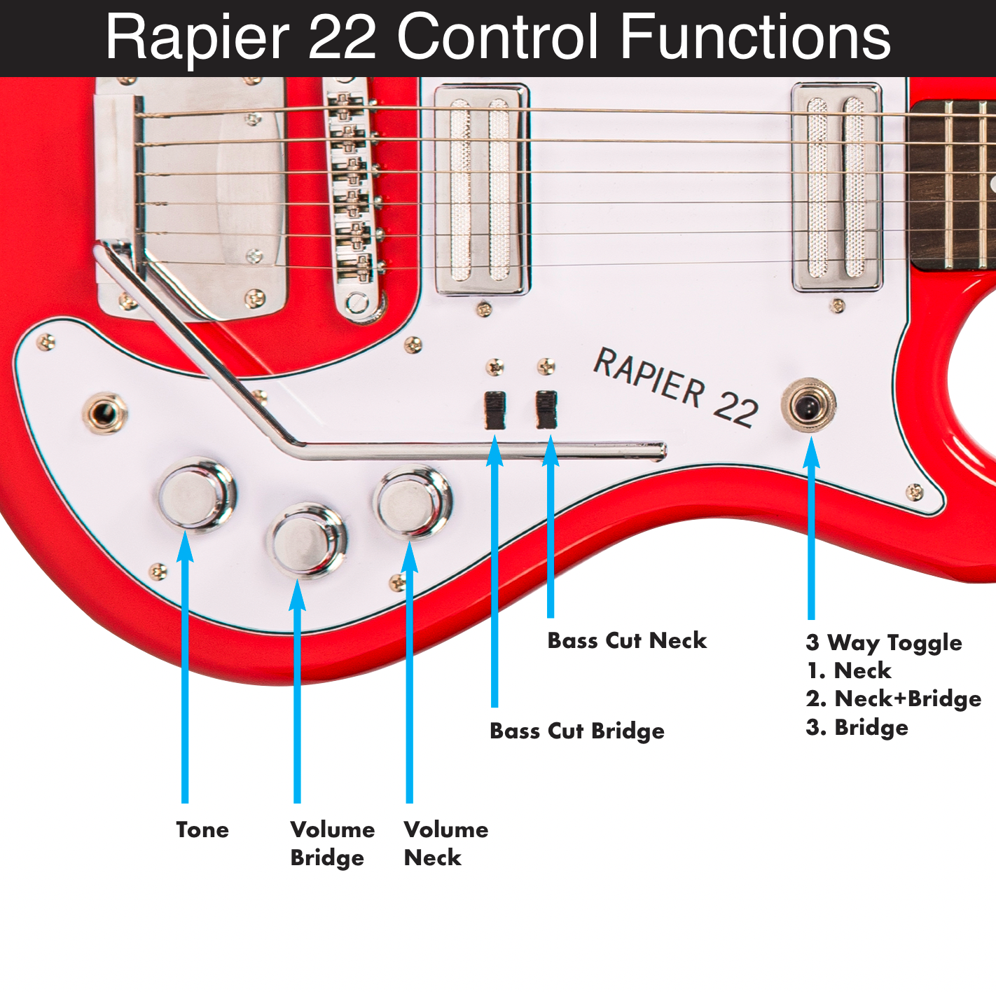 Rapier 22 Electric Guitar ~ 3 Tone Sunburst