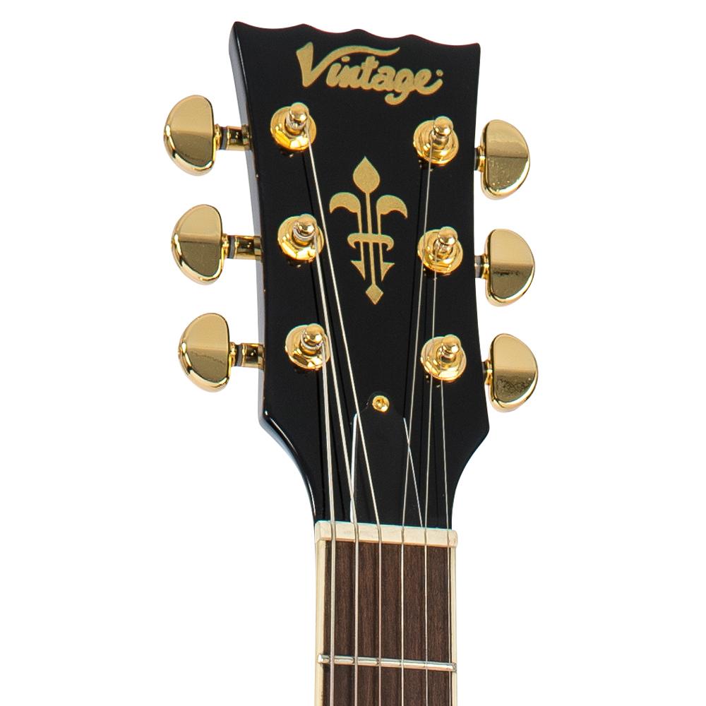Vintage V1003 ReIssued 3 Pickup Electric Guitar ~ Boulevard Black