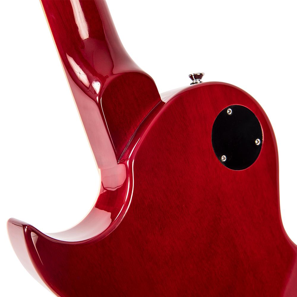 Vintage V100T ReIssued Electric Guitar ~ Flamed Trans Wine Red
