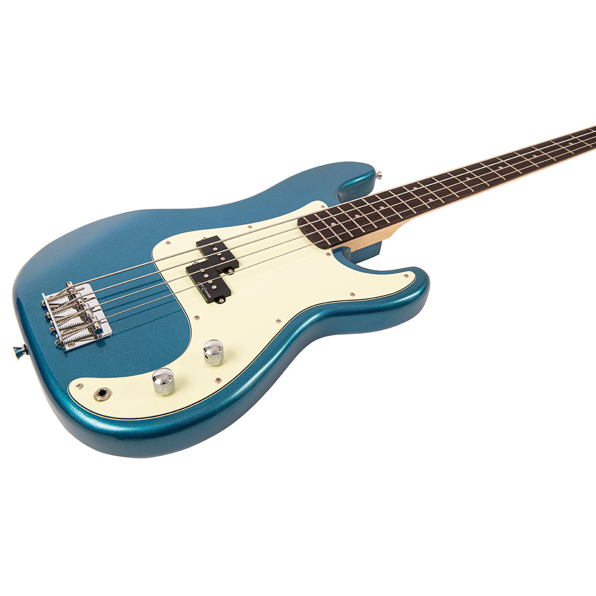 Vintage V40 Coaster Series Bass Guitar Candy Apple Blue