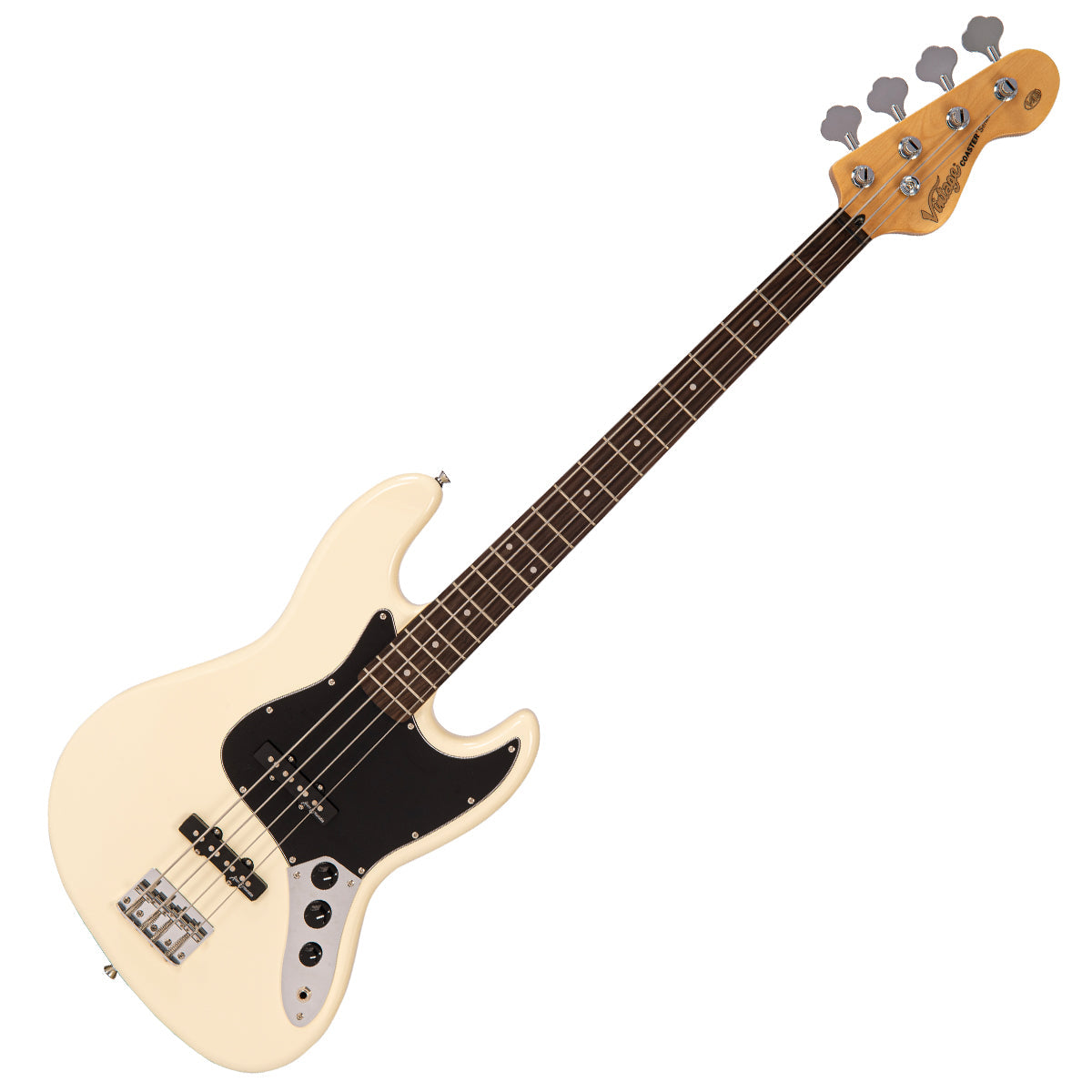 Vintage V49 Coaster Series Bass Guitar ~ Vintage White