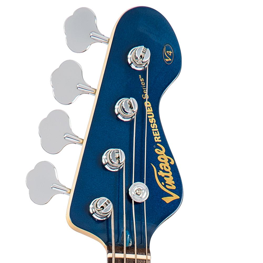 Vintage V4 Reissued Bass Guitar ~ Bayview Blue